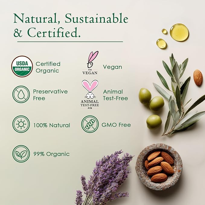Ancient Greek Remedy Body Oil 8 oz - Organic After Shower Face Oil & Body Moisturizer for Dry Skin - Almond, Jojoba, Olive, Lavender, Vitamin E Oils - Natural Clean Facial Skincare for Women & Men