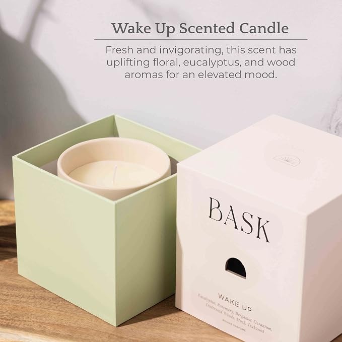 Relaxing Candles for Home by BASK - Scented Candles - Winter Candles - Gifts for Women and Men - Scent: Wake Up