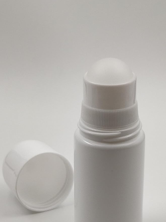 4Packs 30mL/50mL Empty Roll-on Bottle Plastic with Removable Cap for Easy Refills for Homemade Deodorants Essential Oil Blends (50mL)