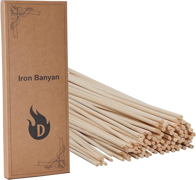 100PCS 10 Inch Natural Rattan Reed Diffuser Sticks, Rattan Reeds,Essential Oil Aroma Diffuser Replacement Sticks for Home Fragrance,25cm Wood Sticks Refill(Primary Color)
