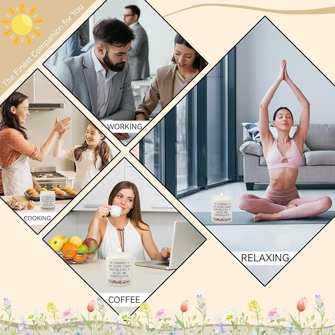 Lavender Escape Scented Candle, 8oz Jar, 50 Hour Burn time, Cotton Wick Relaxing Aromatherapy Gift for Women, Men, Graduates, New Moms & Stress Relief