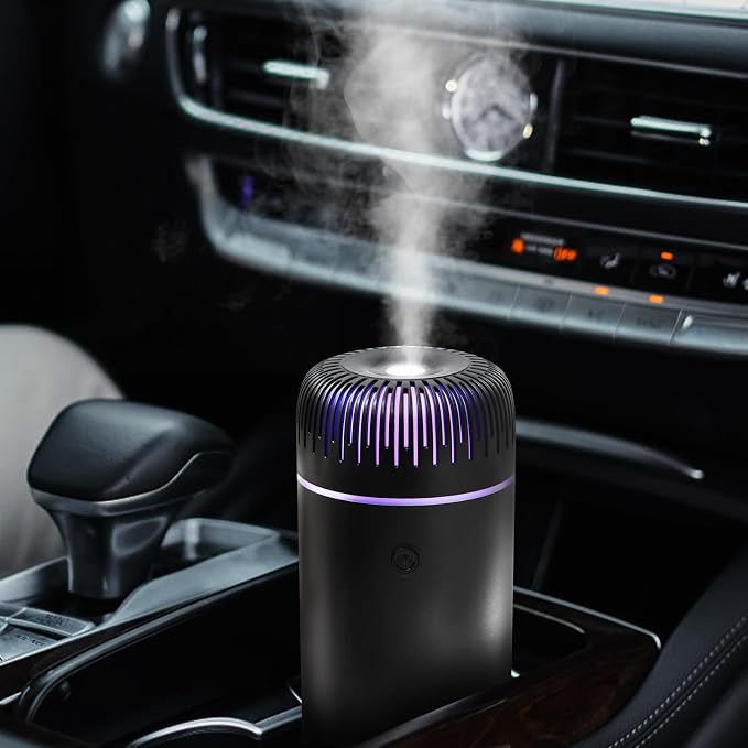 Car Humidifier Aromatherapy Essential Oil Diffuser USB Mist Mini Portable for Home Office Bedroom, 100ML, Black