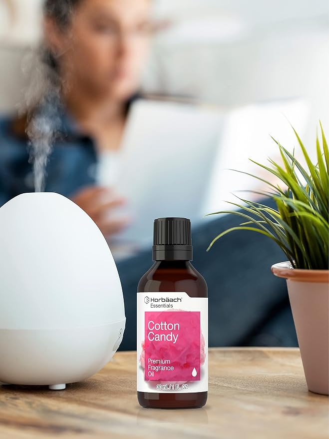 Horbäach Cotton Candy Fragrance Oil | 1 fl oz (30ml) | Premium Grade | for Diffusers, Candle and Soap Making, Aroma Spray, DIY Projects & More
