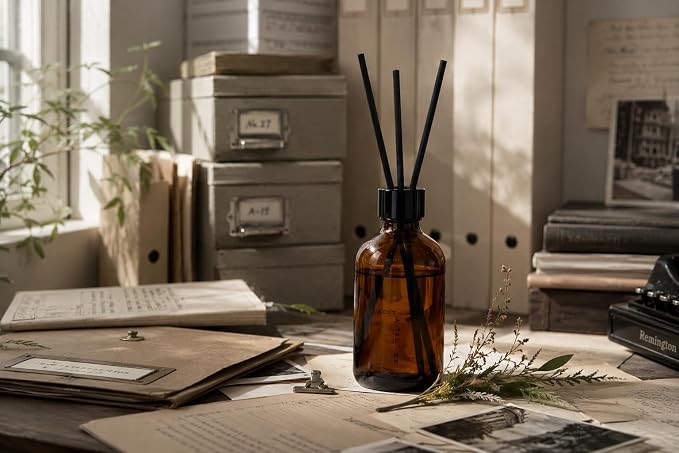 Pure Aroma Realm Reed Diffuser Set, 6.7 fl oz, Clean Fresh | White tea, lemon leaf & mint scent; alcohol-free formula; for bathroom, entryway & yoga room
