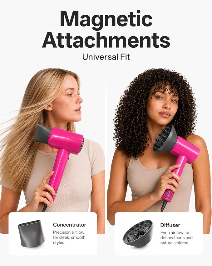Tideway Hair Dryer Professional High-Speed Ionic Blow Dryer 110,000 RPM, Compact Hair Dryer with Magnetic Diffuser, Fast Drying with Brushless Motor Low Noise Smart Temperature Control-H11