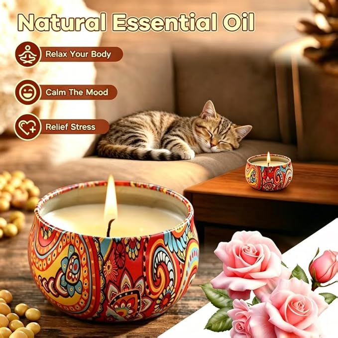 Scented Candles Gift Set,12 Pack Candles for Home Scented, 300 Hour Long-Lasting Soy Wax Aromatherapy Candle Set, Spring Home Refresh & Housewarming Gifts for Women