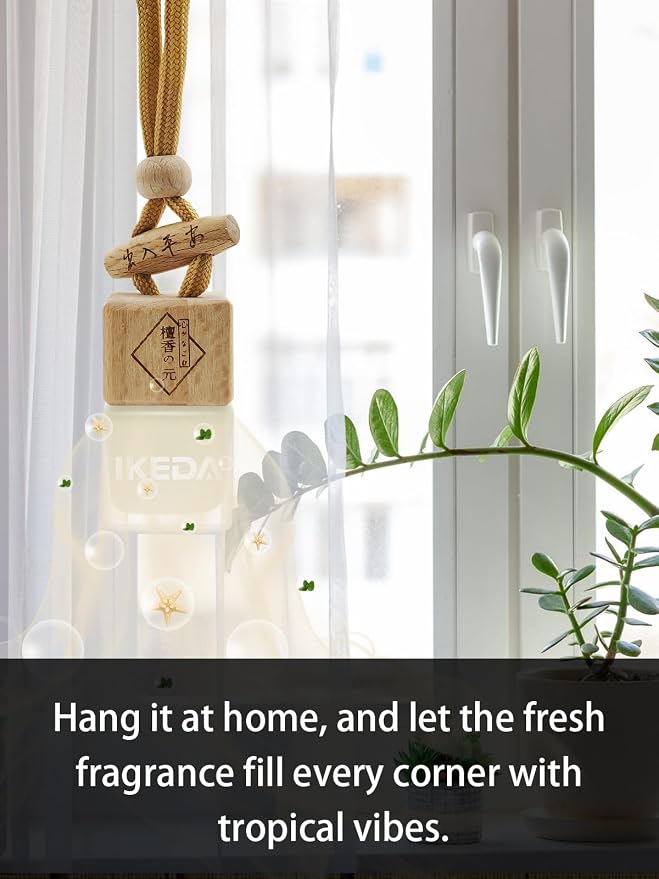Ikeda Car Air Freshener: Hanging Car Smell Air Freshener | 10ml Hanging Car Perfume | Long Lasting Fragrance | Strong Scents Diffuser for Auto Home (Forget|Square)