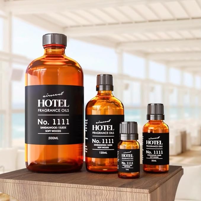 AirScent My Way Diffuser Oil No. 1111 Inspired by the 1 Hotel - 500 mL | Sandalwood Suede Soft Woods - Hotel Diffuser Oil for Ultrasonic and Waterless Diffusers and Crafting - 16.9 fl oz Bottle