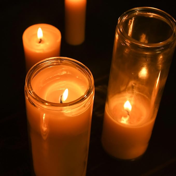 5 Day Beeswax Devotional Prayer Candle - Unscented Vigil Altar Candle for Blessing Memorial&Religious Ceremonies, 90-100 Hours Burning