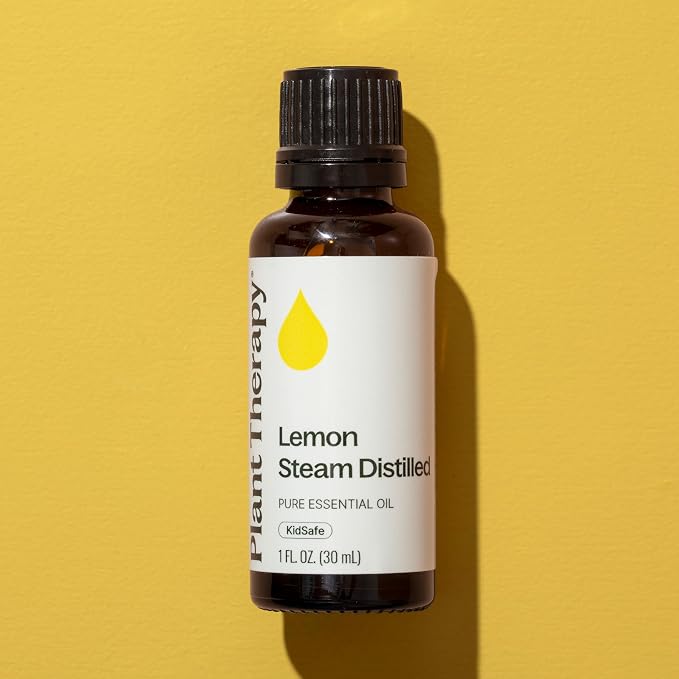 Plant Therapy Steam Distilled Lemon Essential Oil 30 mL (1 oz) 100% Pure, Undiluted, Aromatherapy, Immune Support, Fresh, Clean Scent