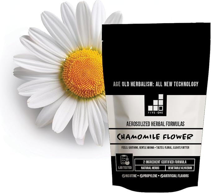 5:1 Formulas Chamomile Organic Aromatherapy Diffuser - Non-Nicotine Lab-Tested Essential Herbal Personal Diffuser with Vegetable Glycerin