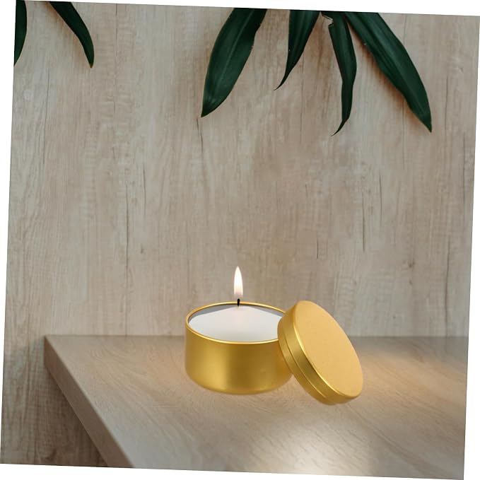 DIYEAH 24 Pcs Round Aluminum Candle Tins Bulk for DIY Candle Making Portable Metal Jars for Solid Aromatherapy Gift Containers for Crafts Candies and Small Storage