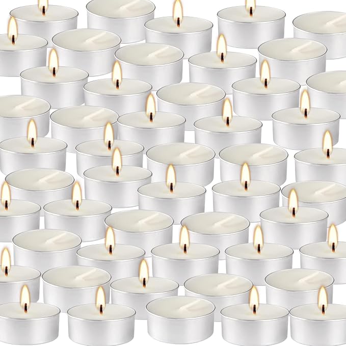 Unscented Tealight Candles, 200 Pack Bulk Tea Lights, 4 Hours Long Burning, Smokeless White Votive Candles for Home Décor, Wedding, Party, Spa, Emergency, Holiday & Everyday Use | Mini Candles Bulk