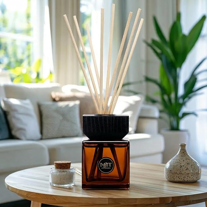 Manee-Chan by IMJITT: Authentic Thai Aromatherapy Diffuser & Premium Reed Diffuser Set for Home. Refreshing Peppermint, Lily, and sea Breeze Scent to Create an Elegant, Relaxing Ambient Fragrance.