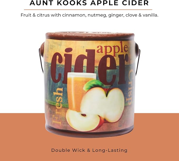A CHEERFUL GIVER 95hr 20oz Scented Candle - Aunt Kook's Apple Cider - Multi-Wick Glass Candle - Gifts For Men and Women