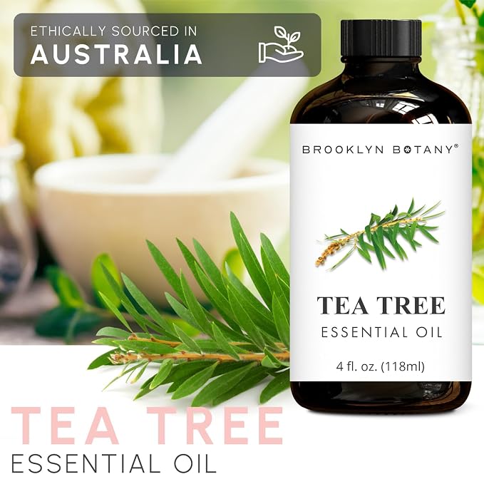 Brooklyn Botany 4 Fl Oz Therapeutic Grade Tea Tree & Peppermint Essential Oil Set - 100% Pure & Natural - Essential Oil for Aromatherapy and Diffuser