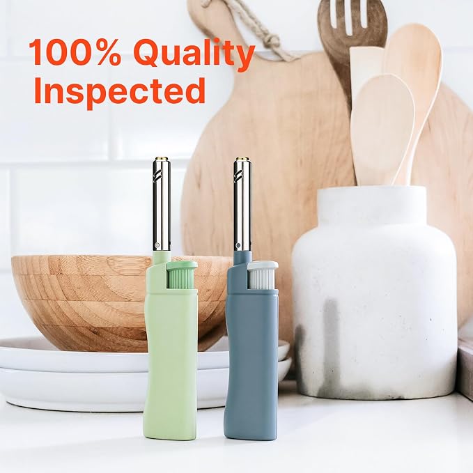 MK Lighter Candle Lighters, Windproof Flame, Ideal for Candle, BBQ, Camping, Outdoor, Butane Refillable, Multipurpose Lighters (NBR-10PC)