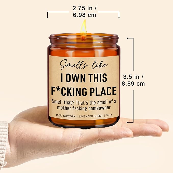 Younift Funny Scented Candle, House Warming Gifts New Home, Housewarming Gifts for Women, Men, Couple, New Homeowner - First Apartment Essentials - Closing Presents for Home Buyers - 9 oz