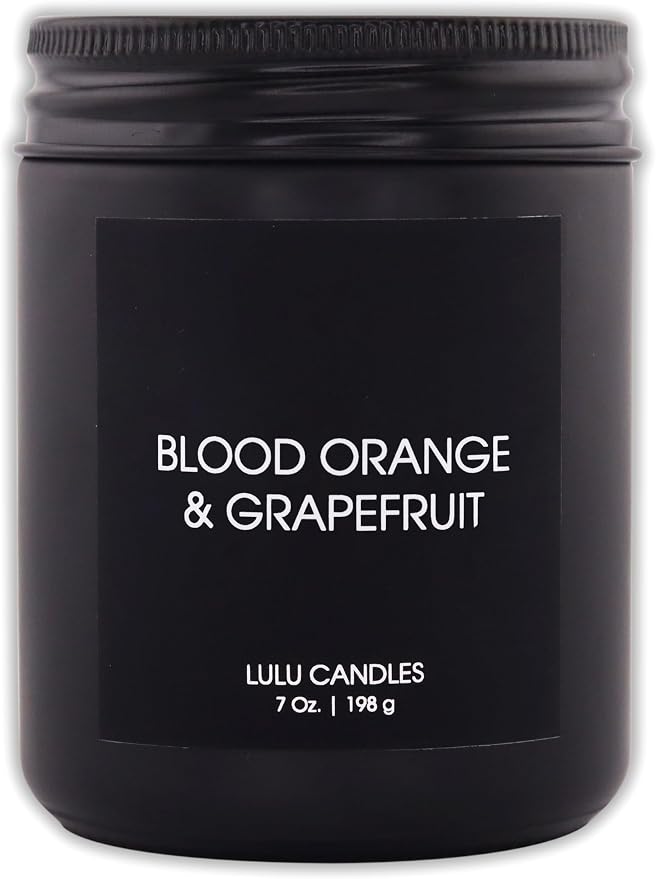 Lulu Candles | 4 Pack Scented Candles Gift Set | Gift Set for Home, Men, and Women | Jasmine, Oud & Sandalwood, Blood Orange & Grapefruit, Tobacco, Spice & Vanilla, and Palo Santo (4PCS - 7 Oz/Each)
