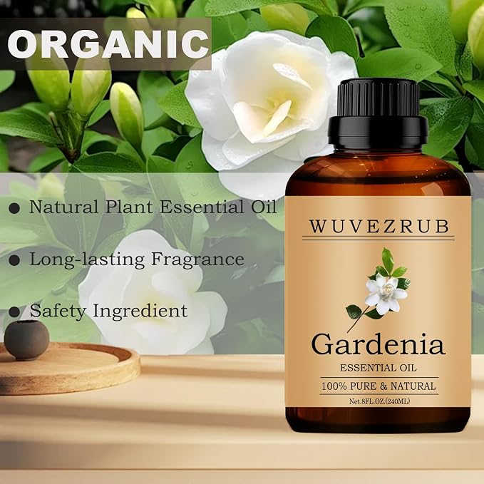 Gardenia Essential Oils, 240ML Pure and Natural Essential Oil for Aromatherapy Diffuser - Gardenia /8 Fl Oz