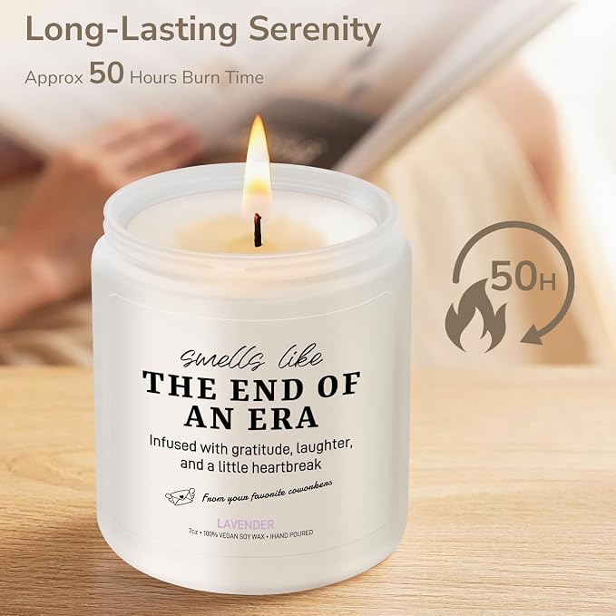 Retirement Gifts for Woman – Retired Gifts for Women, Men, Friends, Coworker, Teacher – Farewell Gift for Coworkers, Going Away, Moving Away Gift - Lavender Candles(7oz)