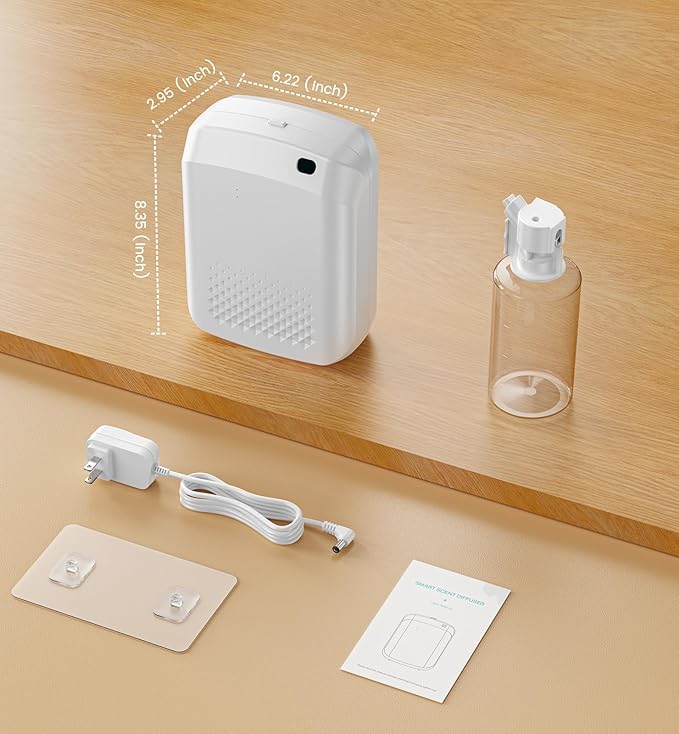 XEITIN Waterless Essential Oil Diffuser 3000 Sq.Ft Coverage for Large Home Hotel Office, 400ml Cold Air Scent Machine, Bluetooth App Control, No-Noise Aroma Diffuser Wall Mount Gift for Her