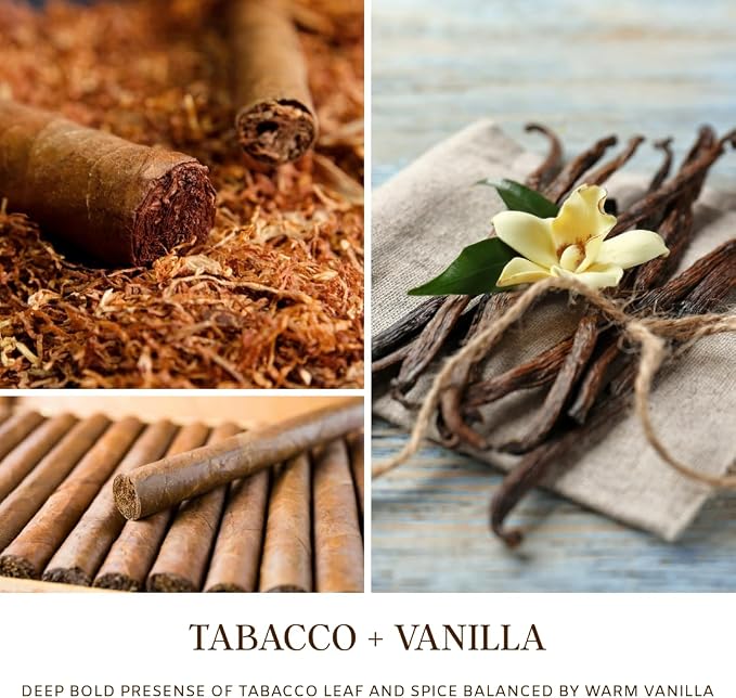 Tobacco Vanilla Wood Wick Candle for Men – Strong Masculine Scent, 100% Soy, 50-Hour Burn – Luxury Scented Candle with Crackling Wooden Wick for Home, Office, Gifts | Strong Masculine Scent, 100% Soy, 50-Hour Burn, Crackling Wooden Wick, Luxury Scented