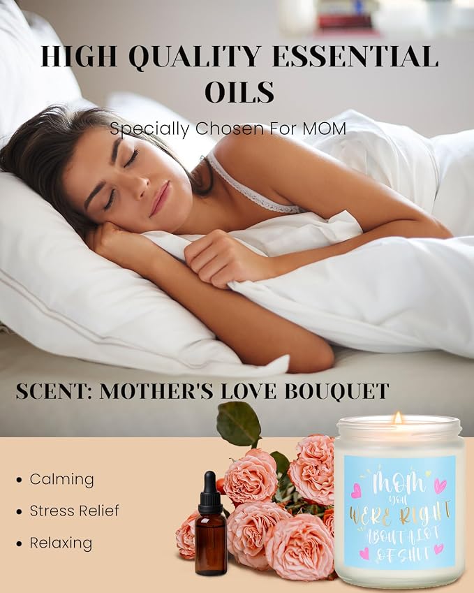 M&SENSE Mom You were Right Scented Candle, Thanksgiving Day Gift for Mother from Daughter Son, Presents for Christmas, Gag Gitfs for Step Mother