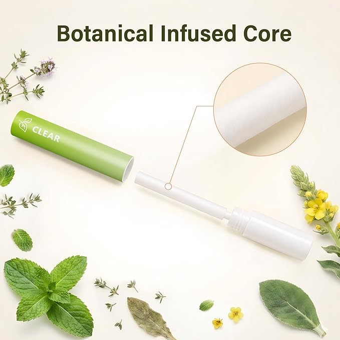 PUFFIAIR Botanical Fragrance Stick Set – Mullein, Thyme & Mint Botanical Scent, Plant-Based Personal Fragrance Accessory, Portable Non-Electric Design, 4 Sticks (2 Packs)