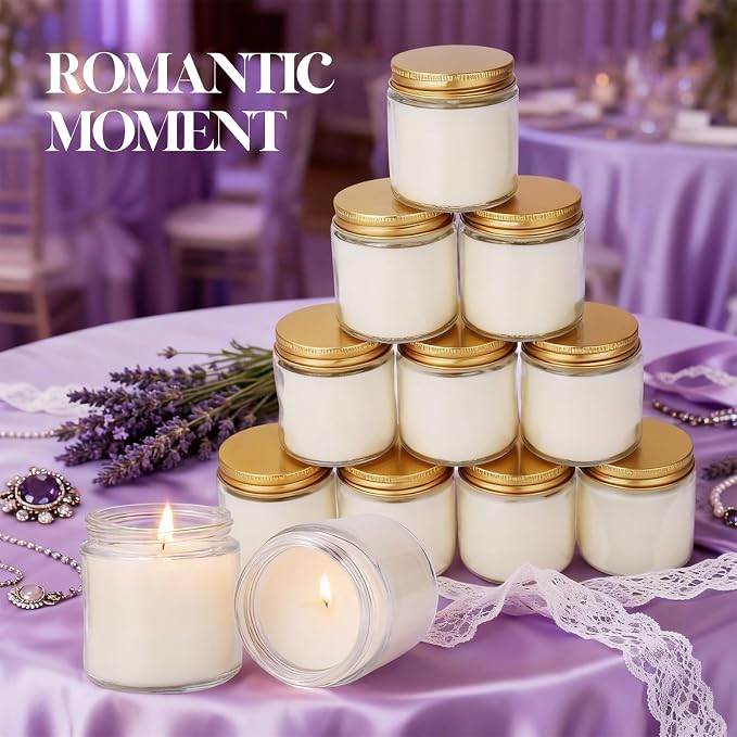 24 PCS 4oz White Soy Wax Candles, Lavender Scented Candle Gift Set, Bulk Wedding Party Favors for Birthday, Anniversary, Housewarming, Corporate Events | Relaxing Aromatherapy Home Decor.