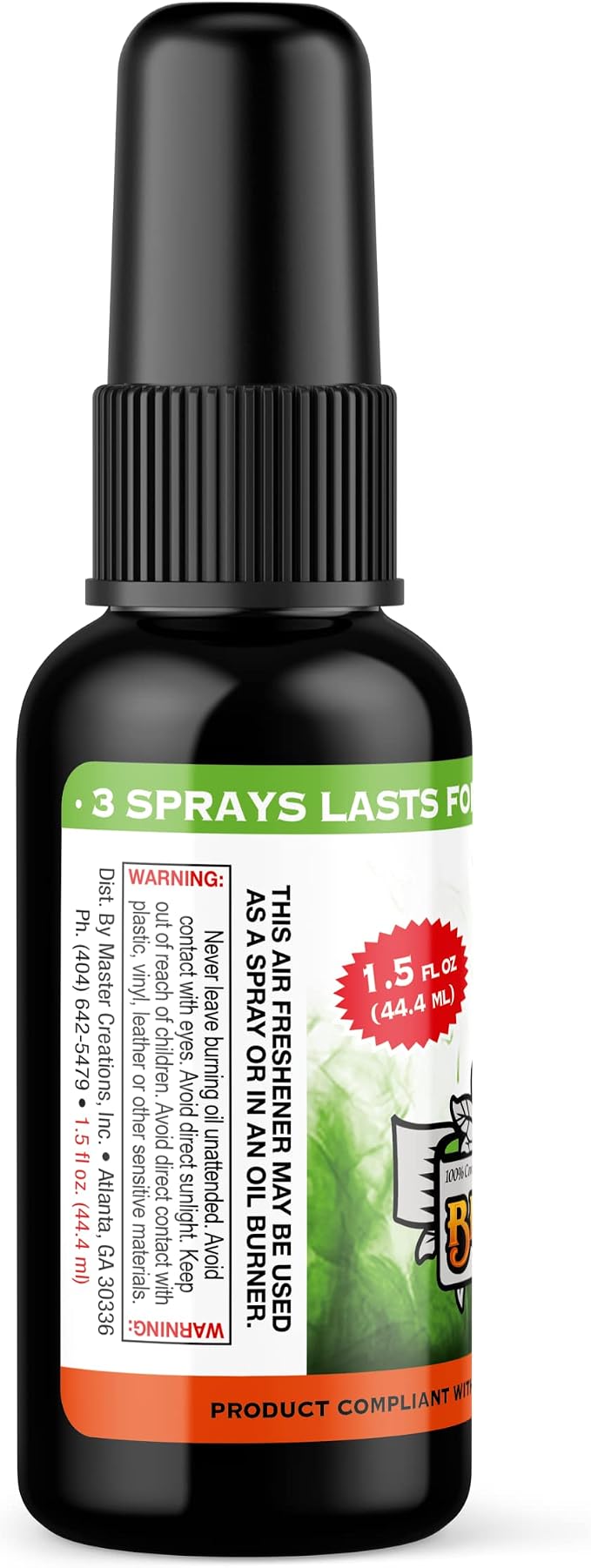 BluntPower (Kush, 1 Pack) Concentrated Air Freshener for Room and Car Spray - Oil-Based Diffuser Spray Bottle - Long-Lasting Bathroom Spray, Car Freshener, & Odor Eliminator Spray