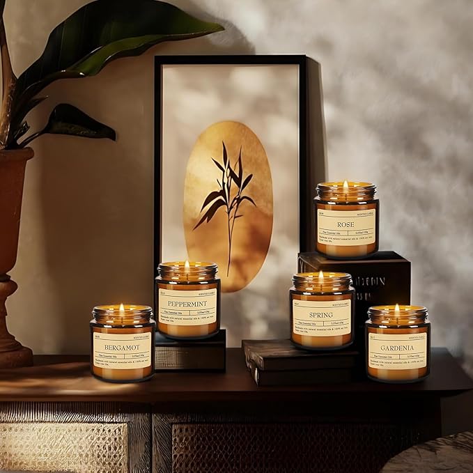 Scented Candle Set 24 Pack (3.05oz Each) - Aromatherapy Candles with Essential Oils, Smokeless Soy Wax Candles in 12 Scents, Gift for Women/Mom, Valentine/Mother's Day/Christmas/Birthday