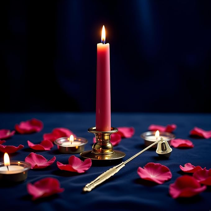 Gold Metal Candle Snuffer Wick Snuffer with Long Handle Candlesnuffers Smokeless Kit Candle Safely Extinguish Candles and Holders Candle Sleeves Accessories