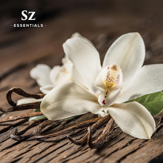 Sz Essential - Vanilla 100% Pure, Essential Undiluted Oil - Extracted from Fresh Vanilla - Rich & Exotic Taste with Sweet Overtones - Therapeutic Grade & Vegan - 0.17oz (5ml)