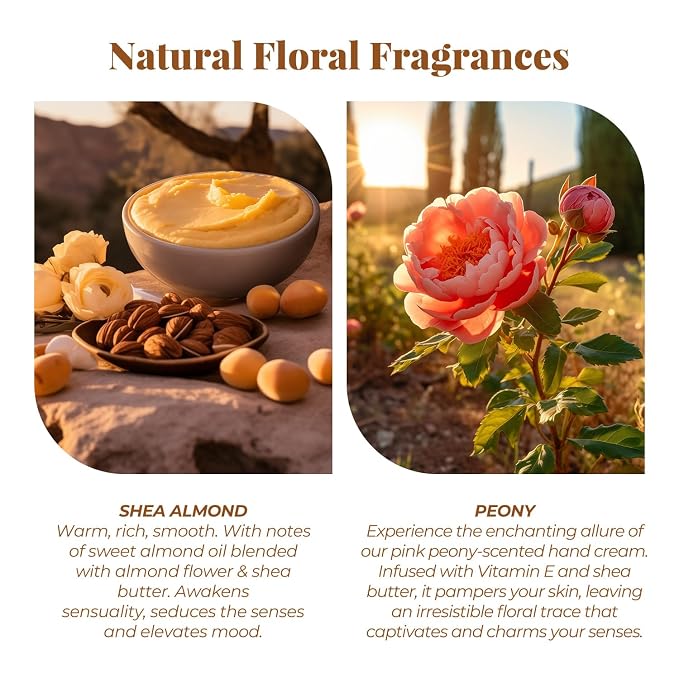 BODY & EARTH # LOVE Hand Cream Gifts Set for Women,Hand Care Set with Shea Butter 2 Hand Cream & Exfoliating Cream,Hand Lotion Travel Size,Birthday Gifts for Women Graduation Gift for Girls