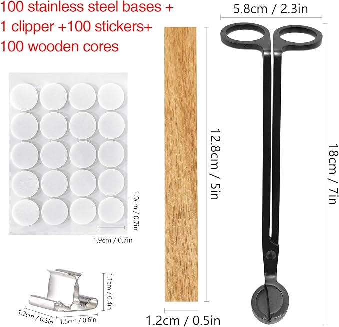 301Pcs Wood Wicks for Candles Making,Wooden Candle Wicks,with Trimmer Natural Crackling Wooden Wicks for DIY Candle Making
