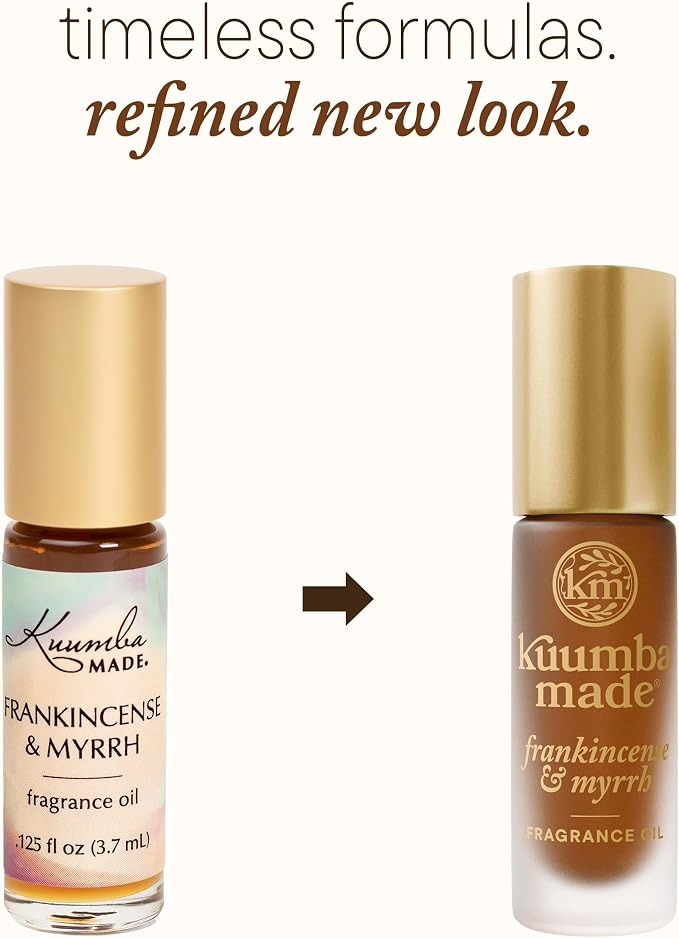 Kuumba Made Frankincense & Myrrh Fragrance Oil, Long-Lasting Scented Oil Perfume Roller, Vegan, Alcohol-Free, 0.15 Fl Oz