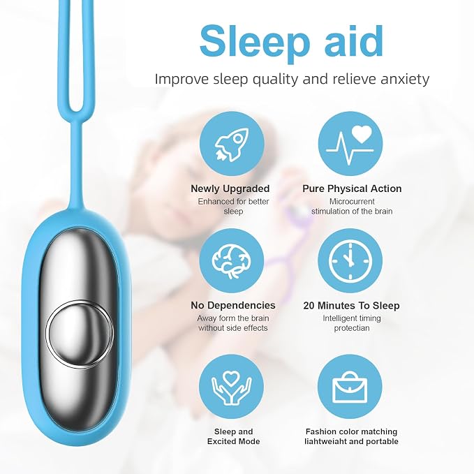 Handheld Relaxation Device – Dual-Mode Gentle Pulse Wellness Tool for Adults & Kids, Portable Sleep Device, Supports Calm Focus & Better Rest, USB-C Rechargeable (Blue)