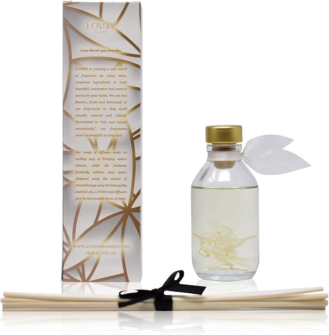 Amber Romance Diffuser Set, Hotel Scent, Home Fragrance, Shelf Decor | Amber, sandalwood, and white lily profile, entryway, guest bathroom, living room, home aroma