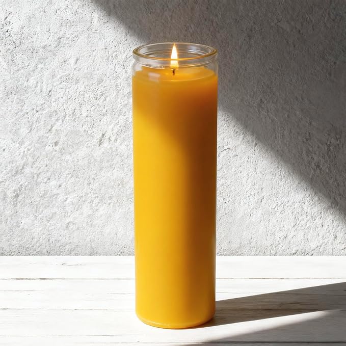 7 Day Beeswax Devotional Prayer Candle - Unscented Vigil Altar Candle for Blessing Memorial&Religious Ceremonies