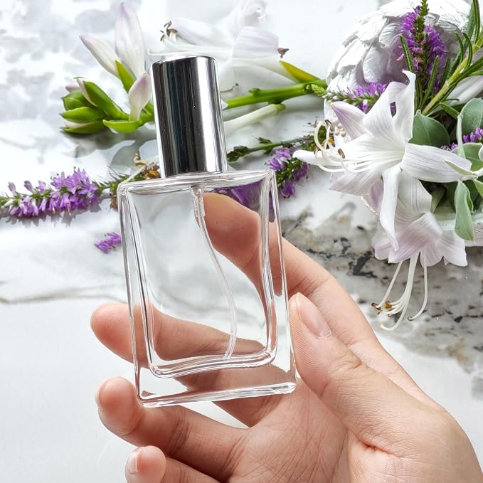 30ml/1.0 Oz Glass Spray Bottle Perfume Atomizer,Travel Refillable Perfume Bottles Empty Classic Spray Bottle 2Pack (Silver, 30ml)