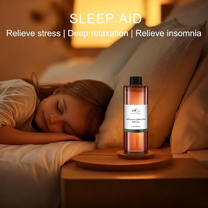 Diffuser Oil Refill, 250ml / 8.45 fl oz, Lemongrass - Reed & Aromatherapy Diffuser Oil, Long-Lasting Home Fragrance, Grapefruit, Lemon & Musk Notes