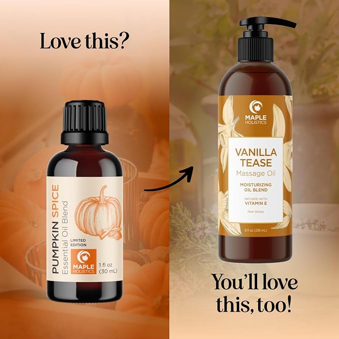 Pumpkin Spice Essential Oil Blend - Warm & Cozy Pumpkin Spice Oil for Diffuser Candles Soaps & DIYs with Real Nutmeg Cinnamon Clove & Ginger Extracts - Fall Scented Aromatherapy Blend (1 Fl Oz)