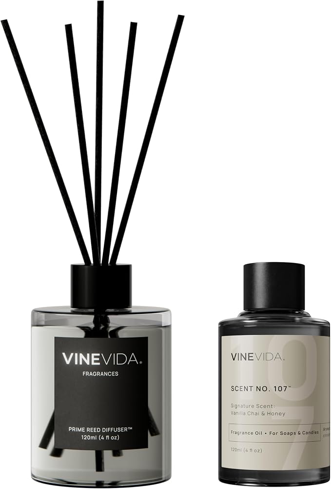 VINEVIDA Prime Reed Diffuser for Home & Bathroom | Long-Lasting Scent Sticks Set | Oil Stick Diffuser | Bathroom Scent - Room Fragrance No. 1007 - Inspired by: Dream On & Westin Hotels