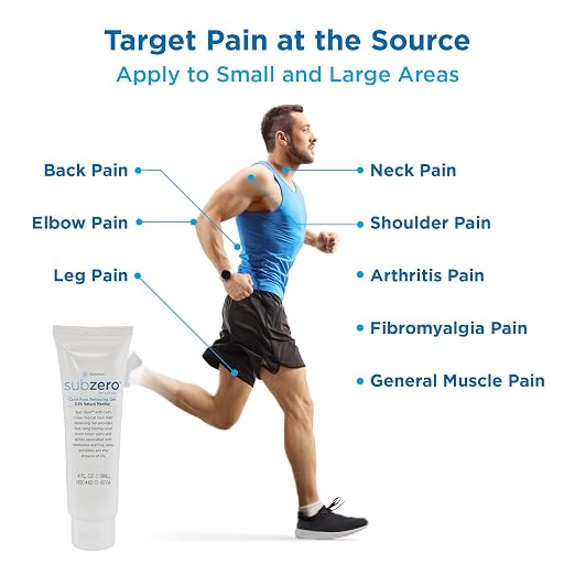 Sub Zero Cooling Pain Relief Gel, 4oz Tube - Joint Relief and Nerve Pain Relief Cream for Muscle Deep Pain Relief and Arthritis Relief