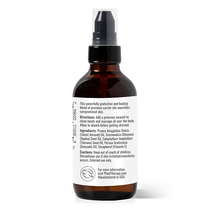 Plant Therapy Near Perfection Carrier Oil Blend 4 oz – Unscented Face & Body Oil for Scars, Stretch Marks & Dry Skin, Carrier Oil for Essential Oils