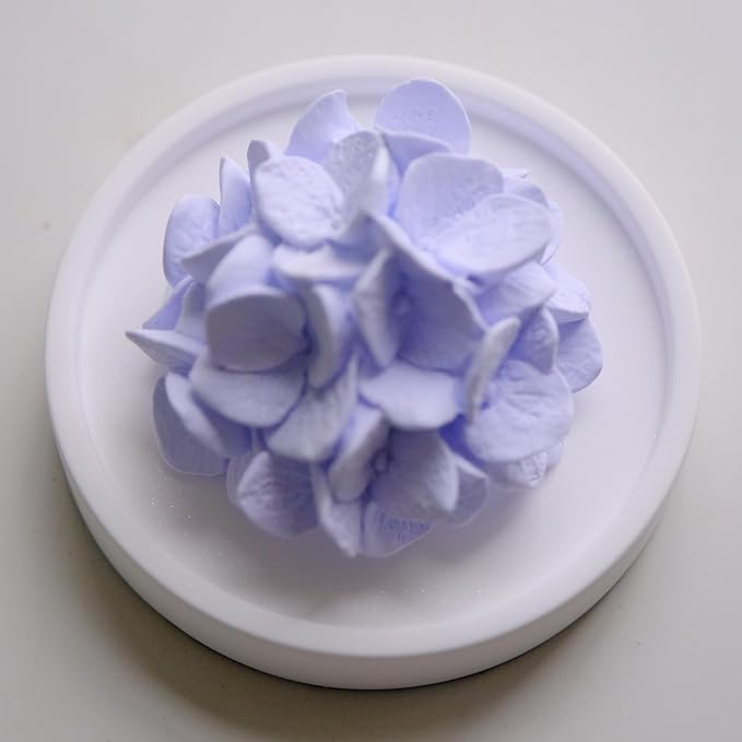 Essential Oil Passive Flower Diffuser -Non-Electric Peony Flower Porcelain Aromatherapy Diffusers for Small Mini Room, Desk Decorative, Bathroom (Purple, Hydrangea)