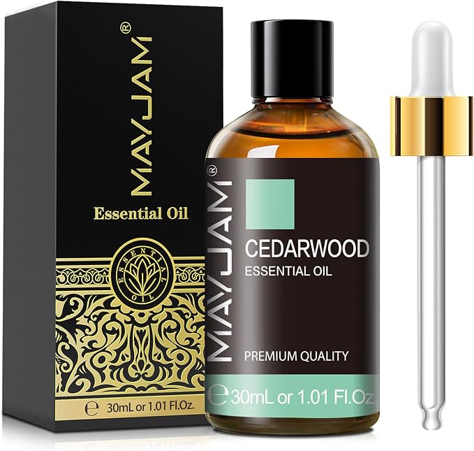 Cedarwood Essential Oil 1.01fl.oz/30ML, MAYJAM Premium Cedarwood Oil for Massage, Diffuser, Candle Making, DIY Soap, Long Lasting Scents