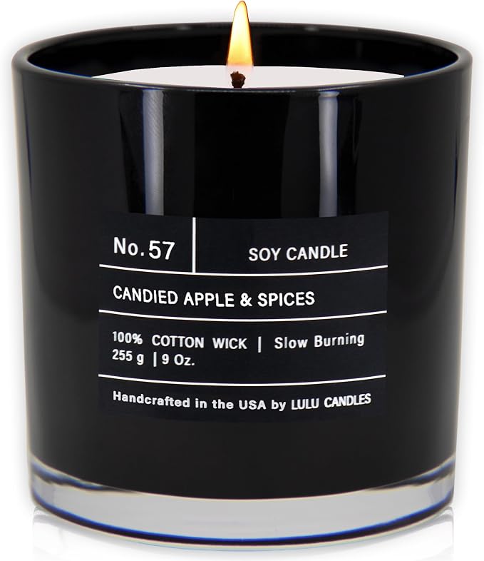 Lulu Candles | Candied Apples & Spices | Smells Sweet & Fruity | Luxury Scented Soy Jar Candle | Hand Poured in The USA | Highly Scented Long Lasting (9 Oz.)