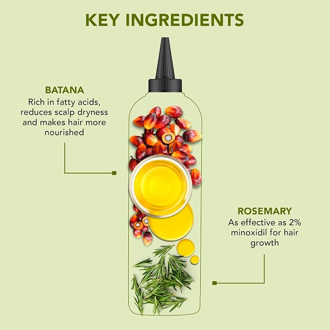 Botanic Hearth 100% Pure Rosemary Batana Oil For Hair Growth & Hair Treatment Oils 6.7 Fl Oz, 2Pack|Infused with coconut Oil|Hair Oil Repairs Dry Damaged Hair, Strengthening, Healthier|All Hair Types